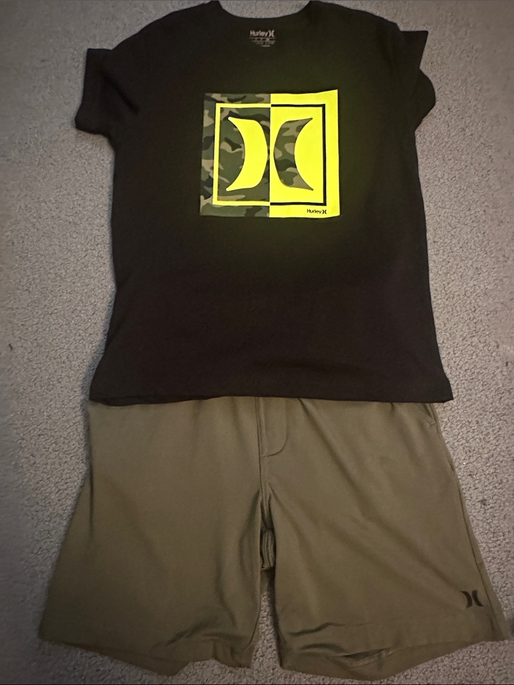 Boys matching Hurley shorts and tee set